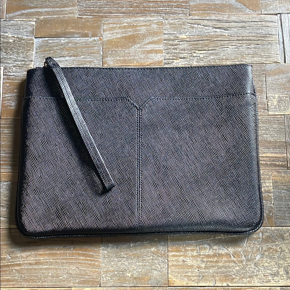 J. Crew Leather Oversized Clutch🖤